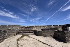 Looking at the inside of the upper wall of Inside look of the wall at Castillo de San Marcos National Monument