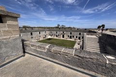 Inside look of Castillo de San Marcos National Monument from the top of the wall