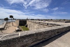 Blue sky and the wall at Castillo de San Marcos National Monument
