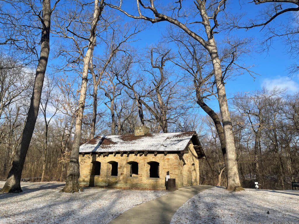 A Winter Wander Shelter at Carpenter Park