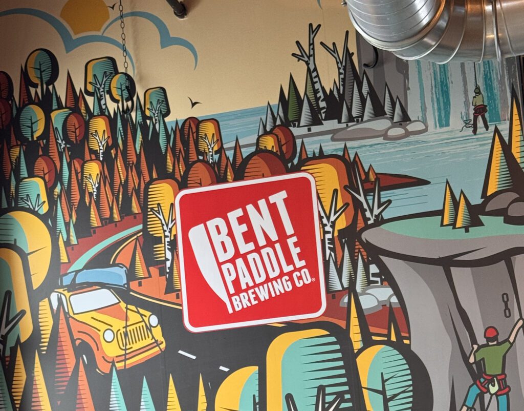 Bent Paddle Brewing Co. Mural inside of the brewery
